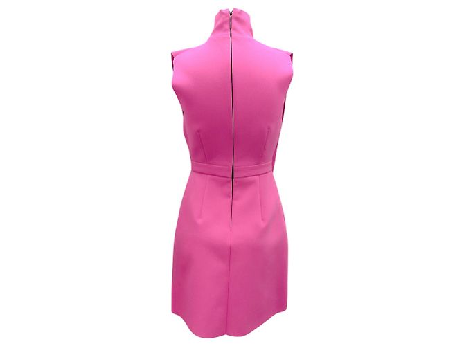 Robe mini à col cravate rose vif MSGM - vue 3
