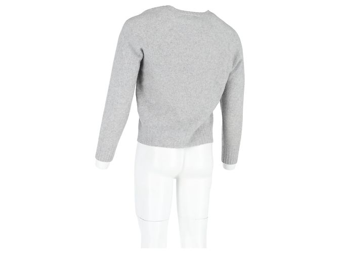 Gestrickter V-Ausschnitt Pullover aus grauer Kaschmirwolle von Tom Ford - Ansicht 6