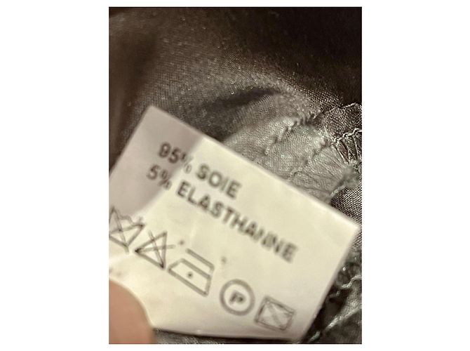 Dunkelsilbernes Seidenkleid Joseph mit Bischofärmeln - Ansicht 5