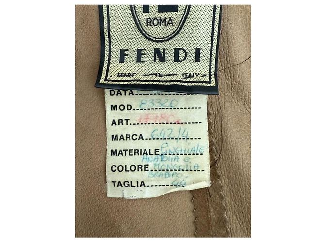 Capa Fendi de jabalí marrón con cuello de perezoso mongol Castaño - vista 3