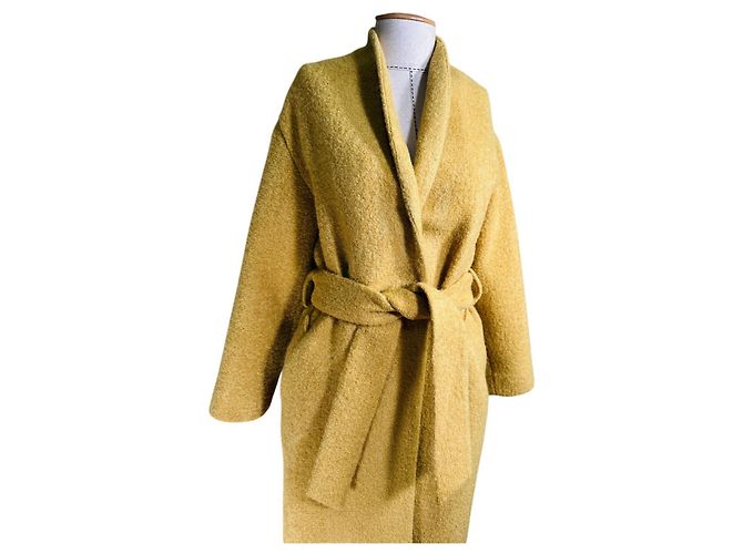 Autre Marque Abrigo Spoon Amarillo de Lana y Alpaca - vista 2