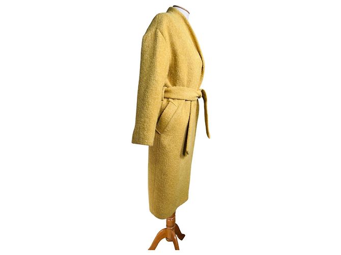 Autre Marque Abrigo Spoon Amarillo de Lana y Alpaca - vista 3