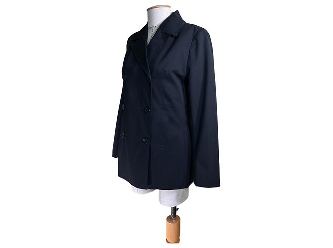 Autre Marque Skall Studio Trench Corto Blu Navy in Cotone - vista 2