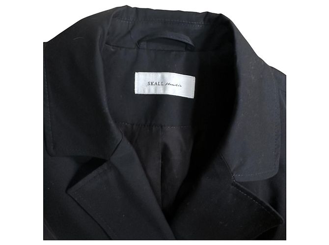 Autre Marque Skall Studio Trench Corto Blu Navy in Cotone - vista 4