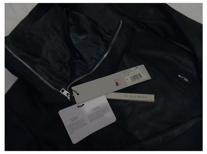 Rick Owens Jacke Dunkelgrün Kalbfell - Ansicht 13