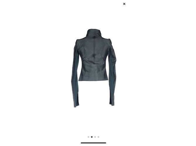 Rick Owens Jacke Dunkelgrün Kalbfell - Ansicht 4