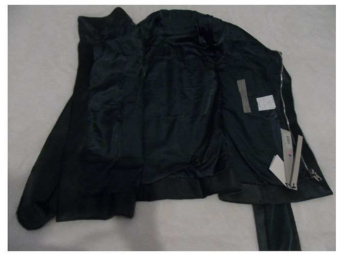 Rick Owens Jacke Dunkelgrün Kalbfell - Ansicht 9