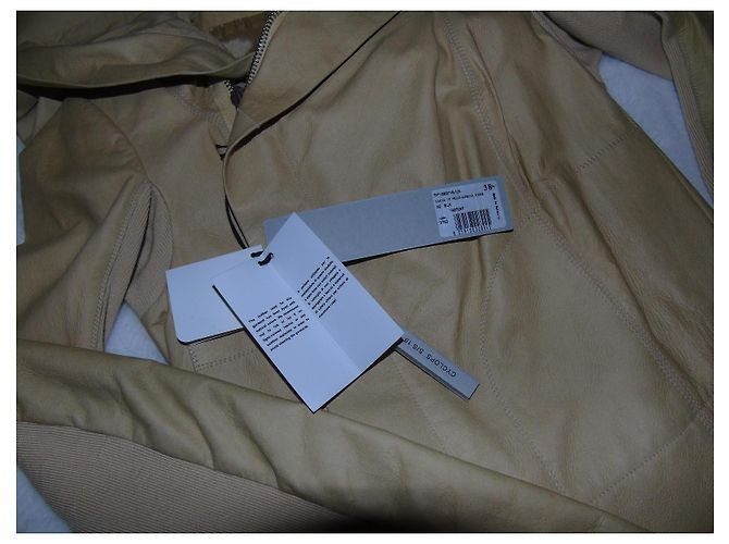Chaqueta con capucha Rick Owens de cuero crema Crudo - vista 5