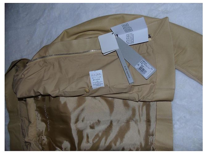 Chaqueta con capucha Rick Owens de cuero crema Crudo - vista 8