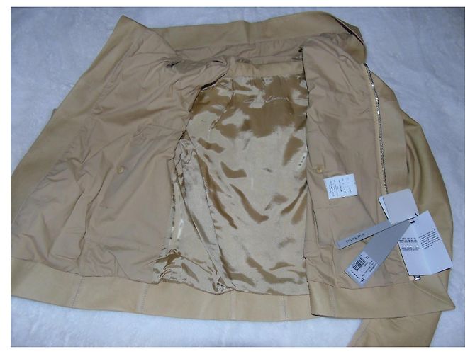 Chaqueta con capucha Rick Owens de cuero crema Crudo - vista 9