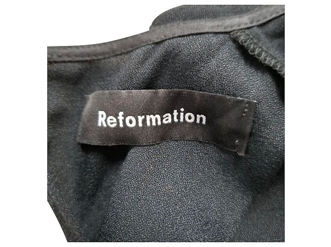 Mini Abito Reformation in Viscosa Nera Nero - vista 3