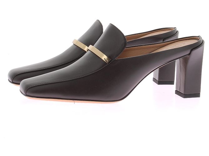 Mules e zoccoli TOD'S T.EU 39 Pelle Marrone - vista 3