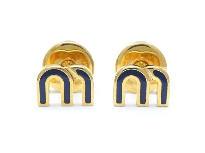 Orecchini a perno placcati in oro Miu Miu - vista 7