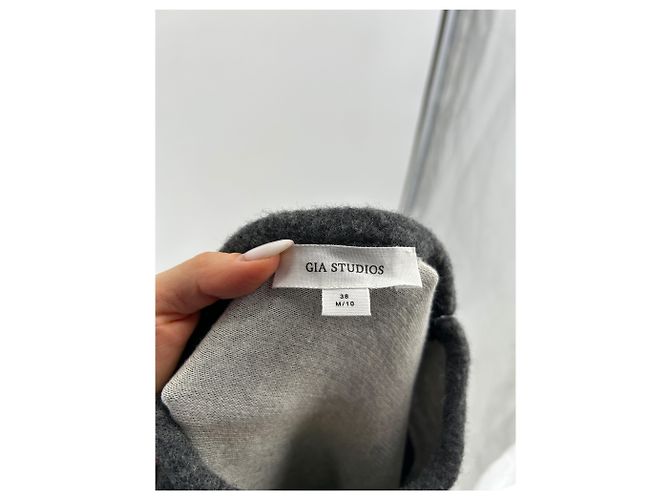 Autre Marque GIA STUDIOS Kleider T.FR 38 Wolle Grau - Ansicht 5
