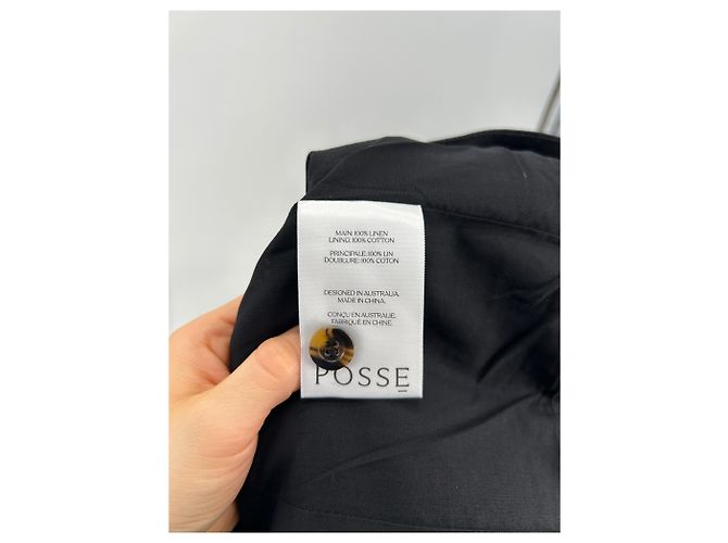 Autre Marque POSSE Tops T.International M Lino Negro - vista 7