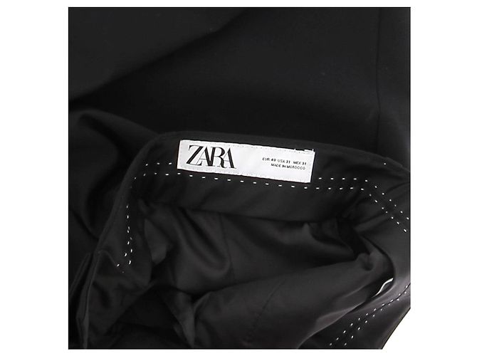 ZARA Pantalones T.FR 40 Algodón Negro - vista 3