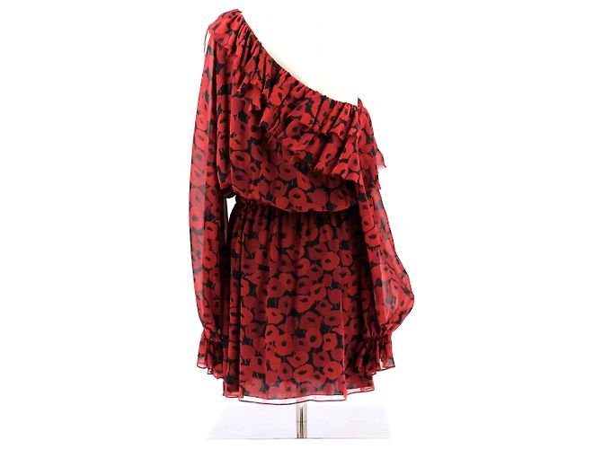 SAINT LAURENT Kleider T.FR 38 Seide Rot - Ansicht 2