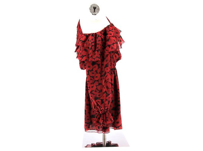 SAINT LAURENT Kleider T.FR 38 Seide Rot - Ansicht 3