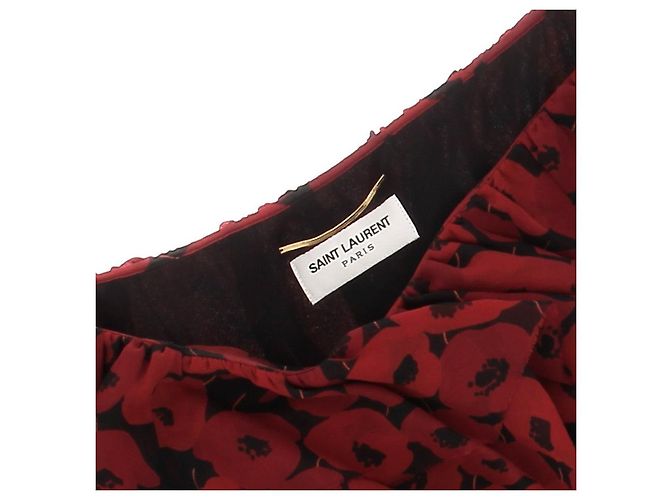 SAINT LAURENT Kleider T.FR 38 Seide Rot - Ansicht 5