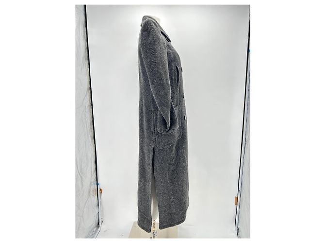Autre Marque NON SIGNE / UNSIGNED Coats T.FR 38 Wool Grey - view 3