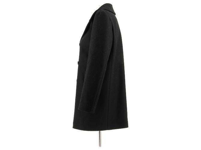 Abrigos SAINT LAURENT T.FR 38 Lana Negro - vista 3