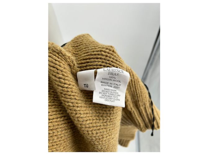 LAURENCE BRAS Strickwaren T.FR Einheitsgröße Wolle Gelb - Ansicht 6