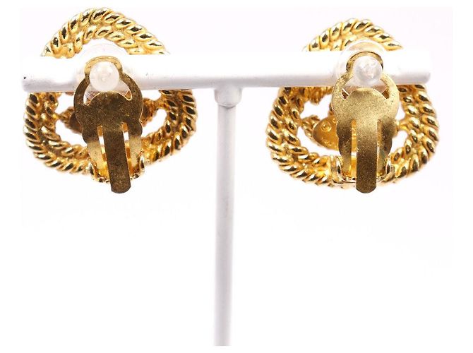 Pendientes chapados en oro con el logo Coco de Chanel Dorado - vista 3