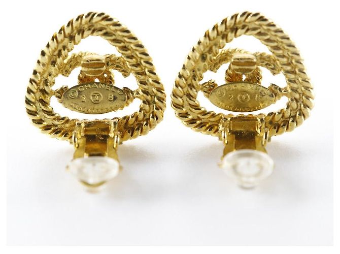 Pendientes chapados en oro con el logo Coco de Chanel Dorado - vista 4