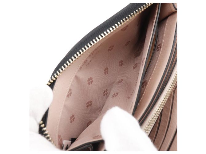 Portafoglio in pelle con zip Kate Spade PWR00281 Nero - vista 6