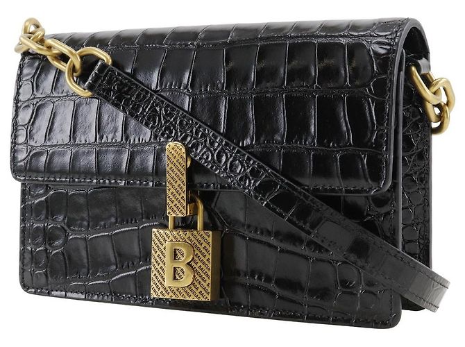 Borsa a spalla mini in pelle goffrata Balenciaga Nero - vista 2