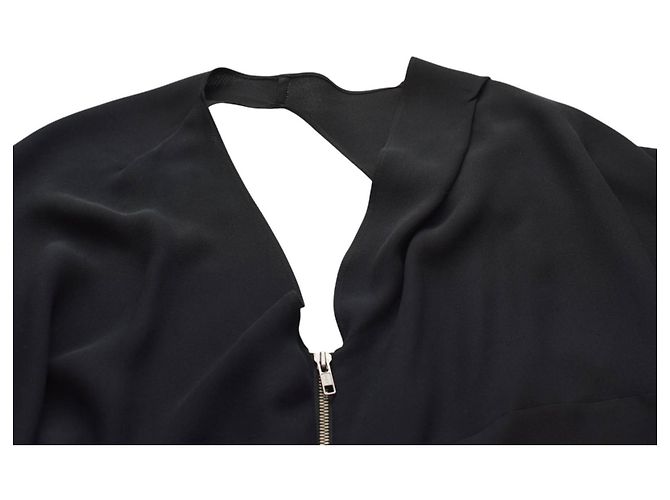 Abito mini in seta nera Chloé con zip frontale Nero - vista 4
