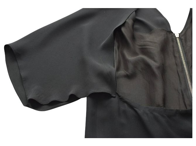 Abito mini in seta nera Chloé con zip frontale Nero - vista 8