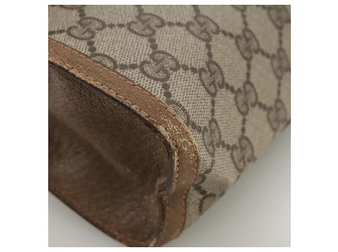 GUCCI GG Supreme Web Sherry Line Clutch Bag PVC Beige Rosso 89 01 032 Auth bs21276 - vista 10