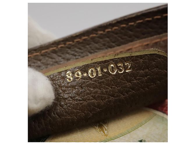 GUCCI GG Supreme Web Sherry Line Clutch Bag PVC Beige Rosso 89 01 032 Auth bs21276 - vista 17