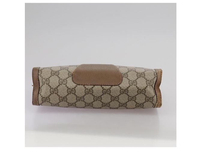 GUCCI GG Supreme Web Sherry Line Clutch Bag PVC Beige Rosso 89 01 032 Auth bs21276 - vista 7