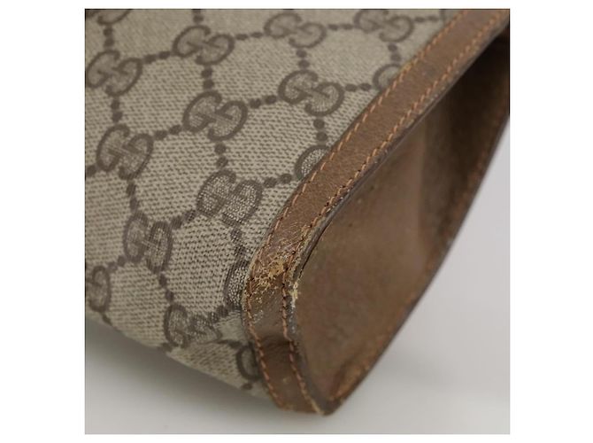 GUCCI GG Supreme Web Sherry Line Clutch Bag PVC Beige Rosso 89 01 032 Auth bs21276 - vista 9