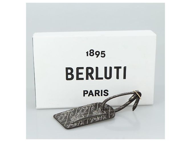 Etichetta del nome in pelle Berluti Calligraphy marrone Auth bs21332 - vista 10