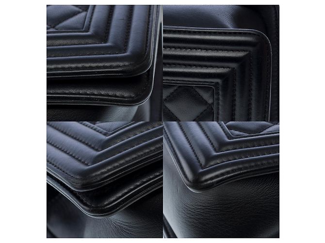 Sac CHANEL Boy en Cuir Noir - 102406 - vue 12