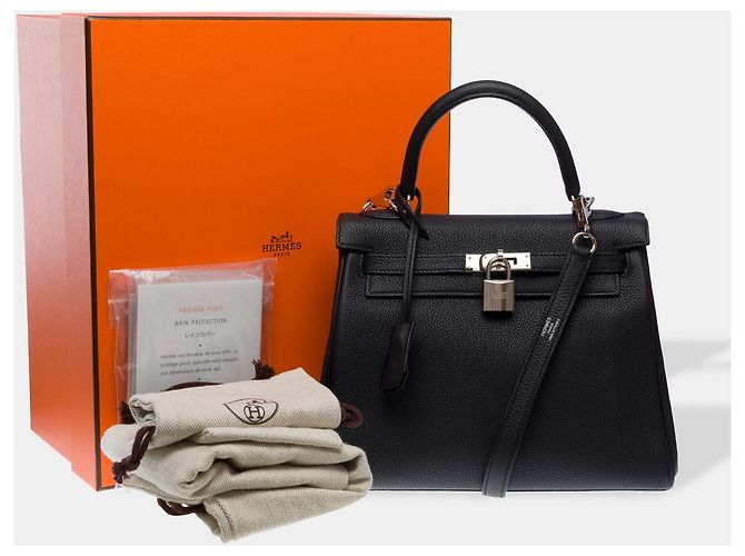 Hermès Sac HERMES Kelly 25 en Cuir Noir - 102379 - vue 2