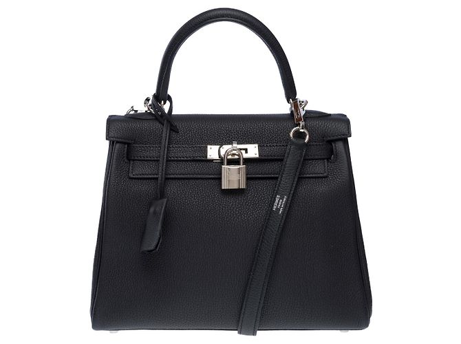 Hermès Sac HERMES Kelly 25 en Cuir Noir - 102379 - vue 3