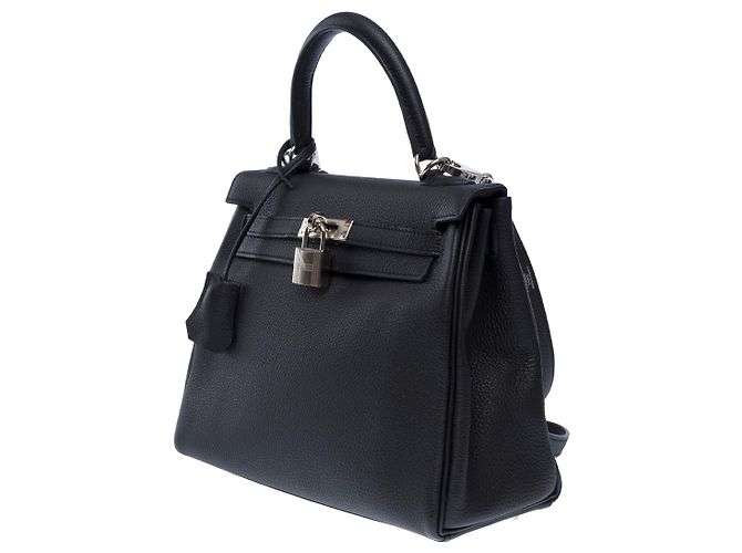 Hermès Sac HERMES Kelly 25 en Cuir Noir - 102379 - vue 5