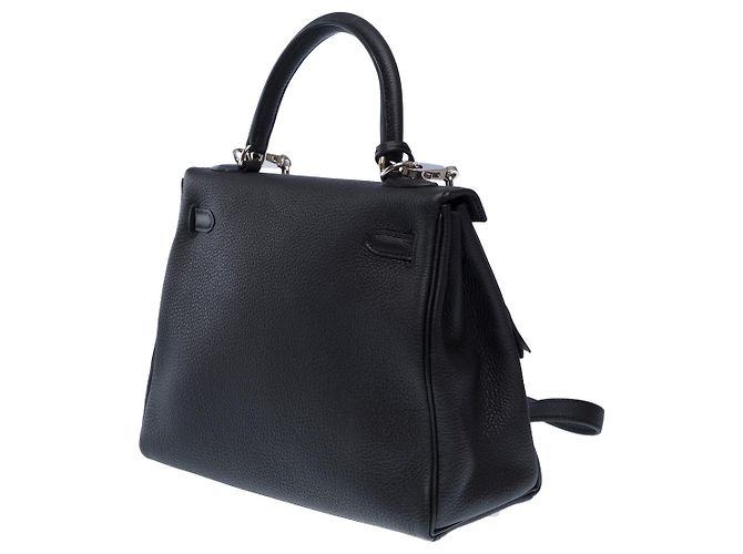 Hermès Sac HERMES Kelly 25 en Cuir Noir - 102379 - vue 6