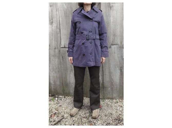 Gabardina Burberry Morada de Gabardina de Algodón Púrpura - vista 4