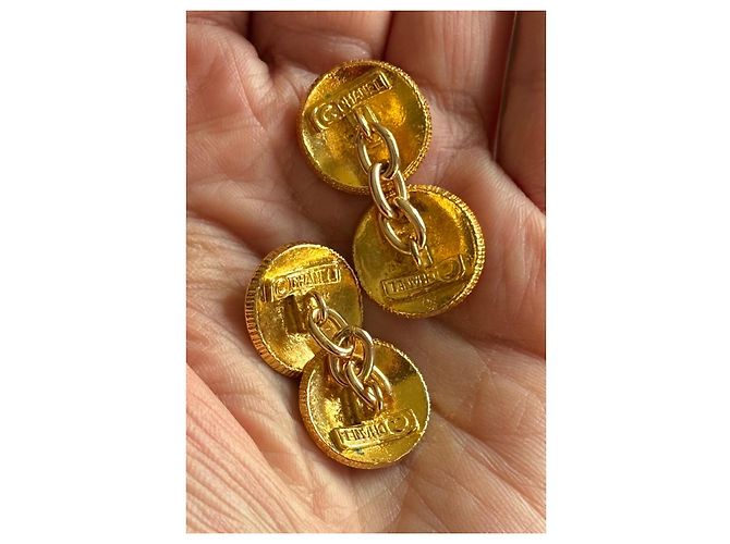 Gemelli vintage Chanel CC placcati oro D'oro - vista 9
