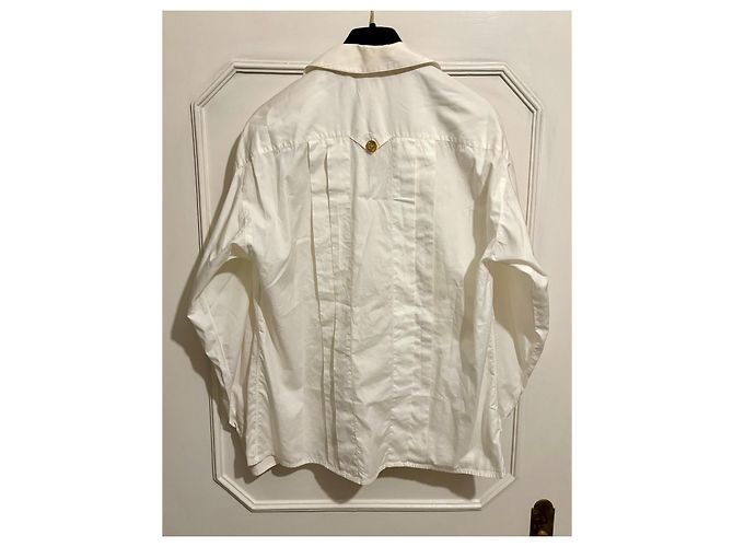 Camicia bianca vintage Chanel doppiopetto, 38 Bianco Crudo - vista 2
