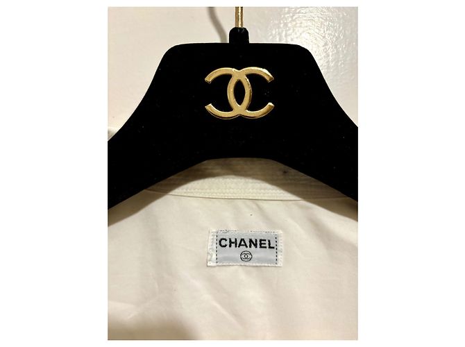 Camicia bianca vintage Chanel doppiopetto, 38 Bianco Crudo - vista 9