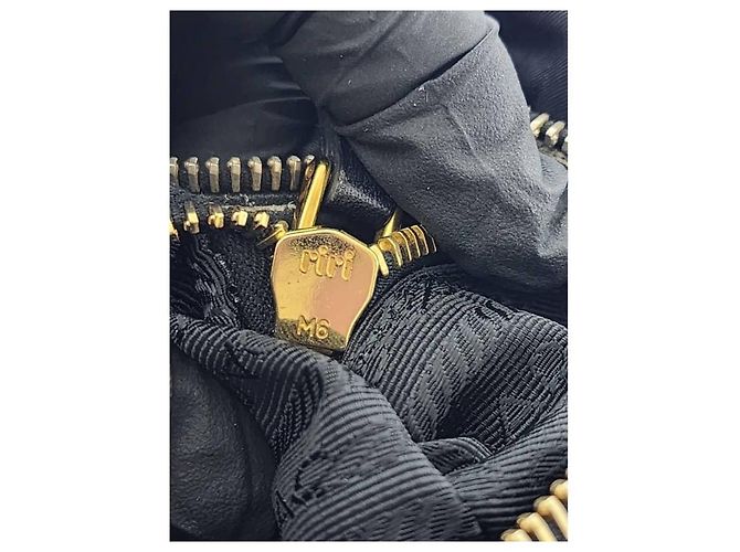 Borsa Bauletto in Nylon e Pelle Nera PRADA Nero - vista 11