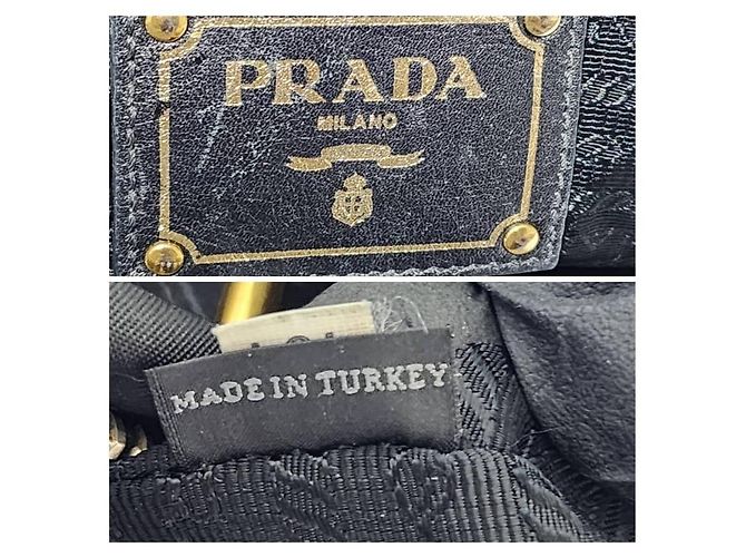 Borsa Bauletto in Nylon e Pelle Nera PRADA Nero - vista 13