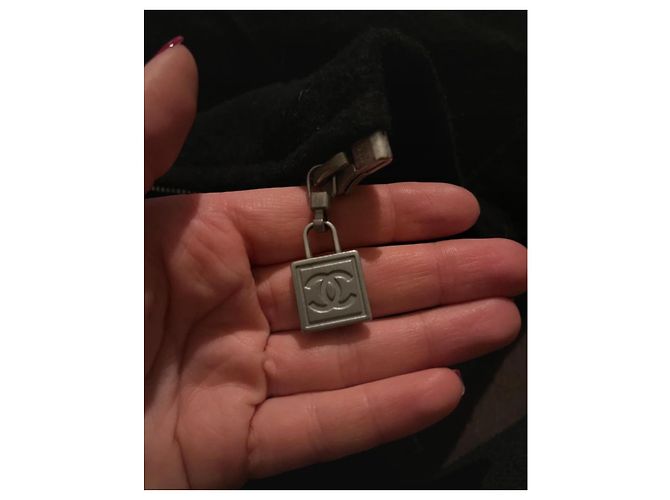Felpa con zip Vintage Chanel Sport Line, 38 EU Nero Grigio antracite Silver hardware - vista 18