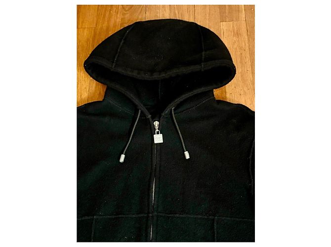 Felpa con zip Vintage Chanel Sport Line, 38 EU Nero Grigio antracite Silver hardware - vista 8